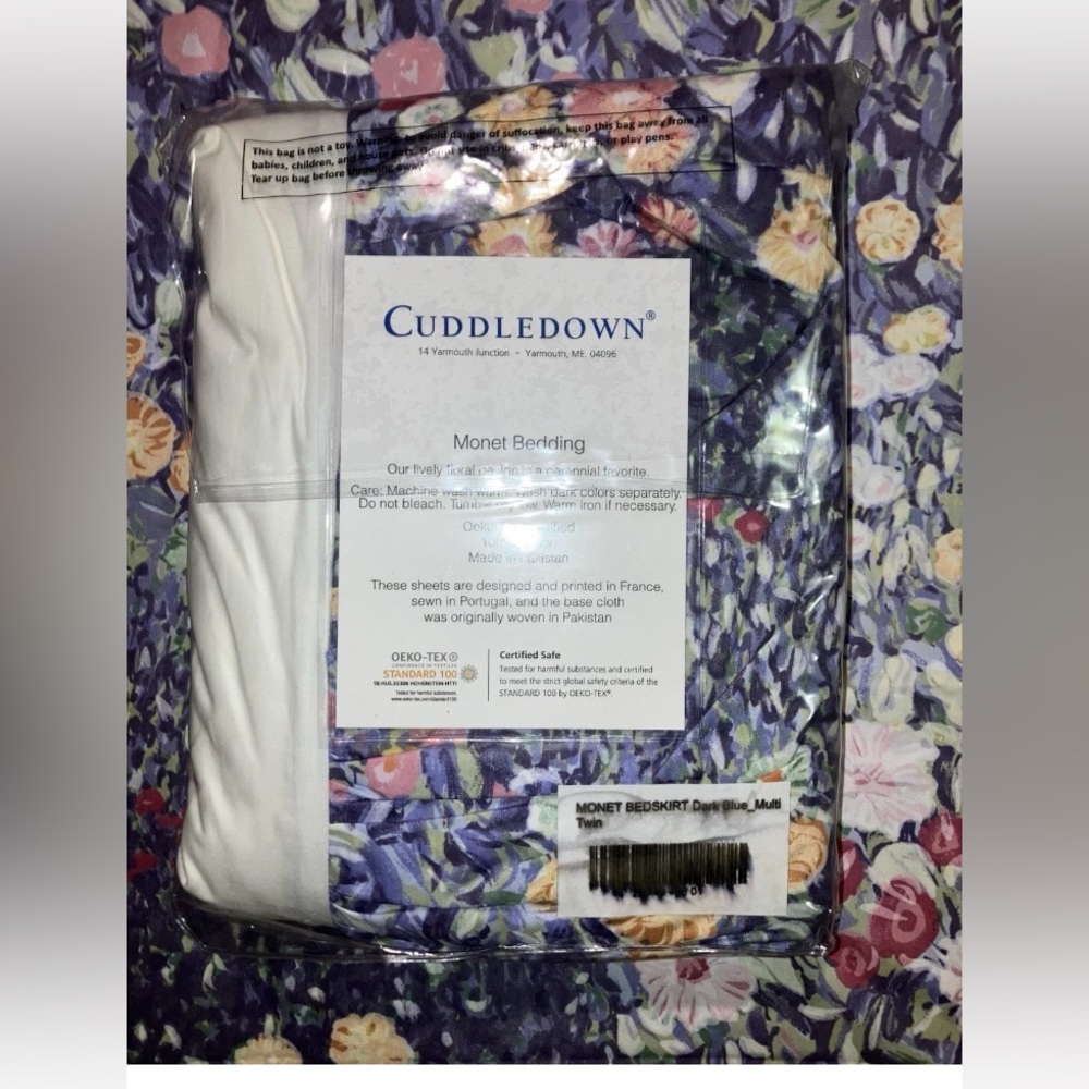 Cuddledown NEW Monet Pillow Sham twin Bed Skirt new in package 100% cotton luxe - Picture 3 of 5